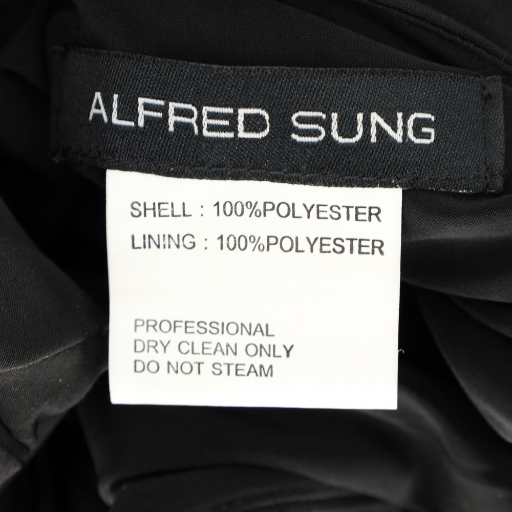 Alfred Sung V-Neck 3/4 Sleeve Mixed Media A-Line Gown Maxi Dress Size 24L D736 - Picture 11 of 12
